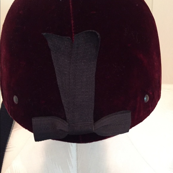 Vintage Essex Deluxe riding cap burgundy velvet 58 - Picture 4 of 11